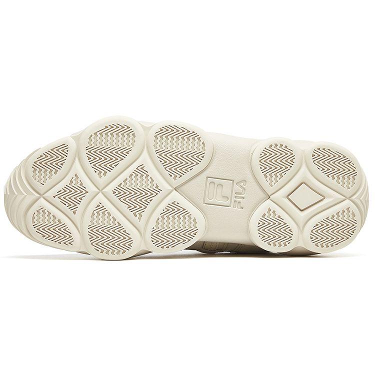 Fila Fusion Spaghetti Synthetic Leather Low Top Retro Basketball Shoes Women sneakers Beige T12W021201FAG