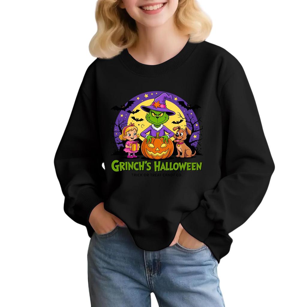 Dětská móda Volný střih Ležérní Dlouhý rukáv Vánoční potisk Nadměrná Mikina s kulatým výstřihem