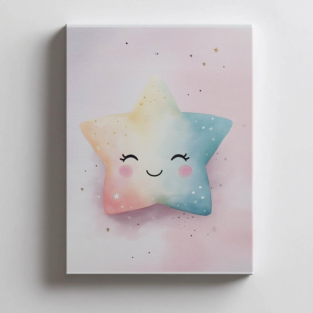 Pastelowa Gwiazdka Radości Pastelowa Gwiazdka Radości, 50X70 Cm, Bez Ramy, Płótno Premium Na Blejtramie