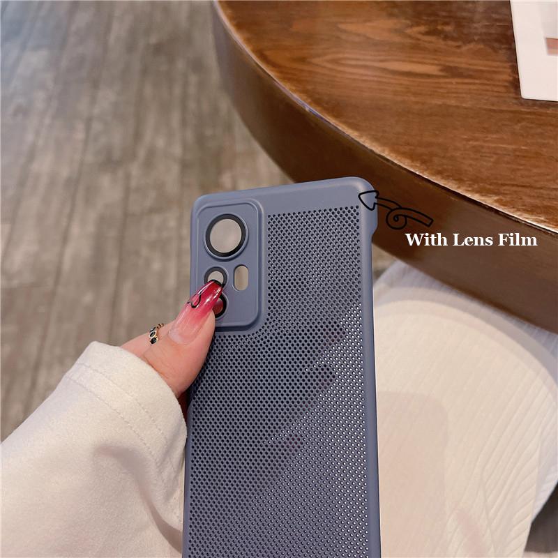Carcasă fără cadru de disipare a căldurii cu film pentru lentile pentru Xiaomi 12 12x 12s 13 Pro Lite Civi2 Grilă de răcire respirabilă Husă tare pentru PC Protectie din spate