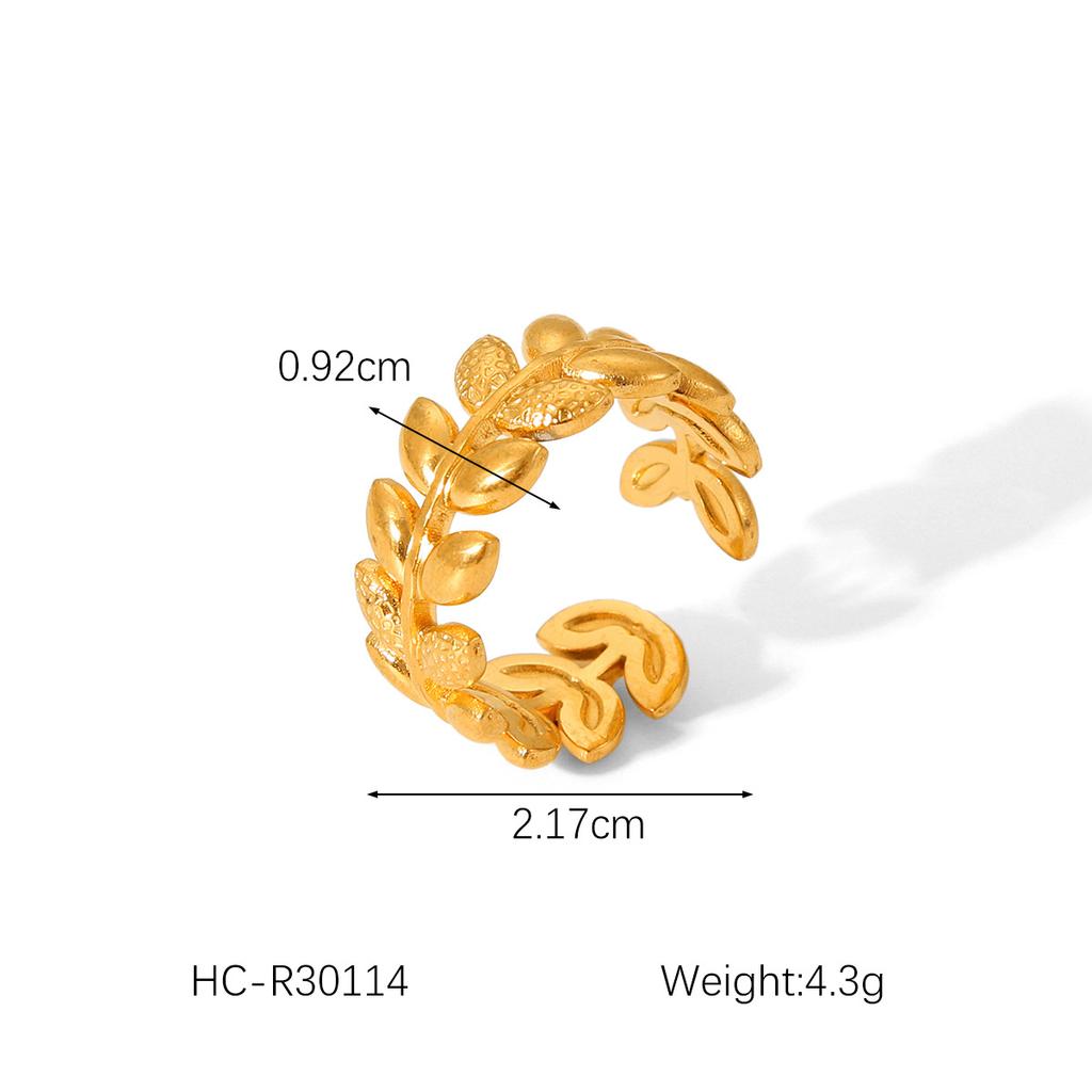 Trendy style titanium steel jewelry, 18K gold stainless steel open ring, oil drop ring, non-fading hand jewelry