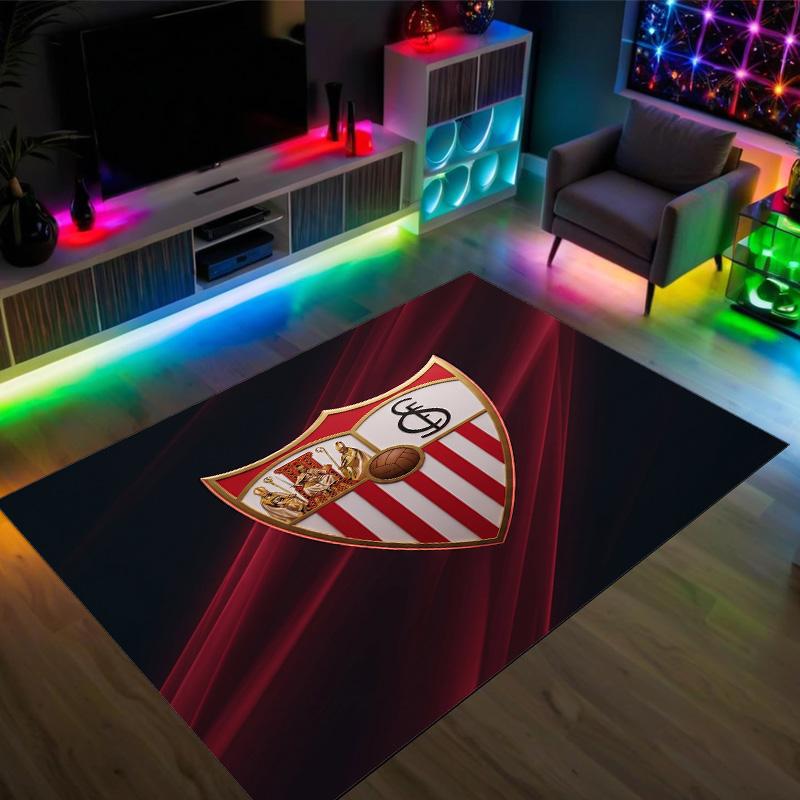Tappeto in Velluto di Cristallo Design Sevilla FC Accogliente Non?Tappeto Stampato Antiscivolo per Camera da Letto Soggiorno Ingresso