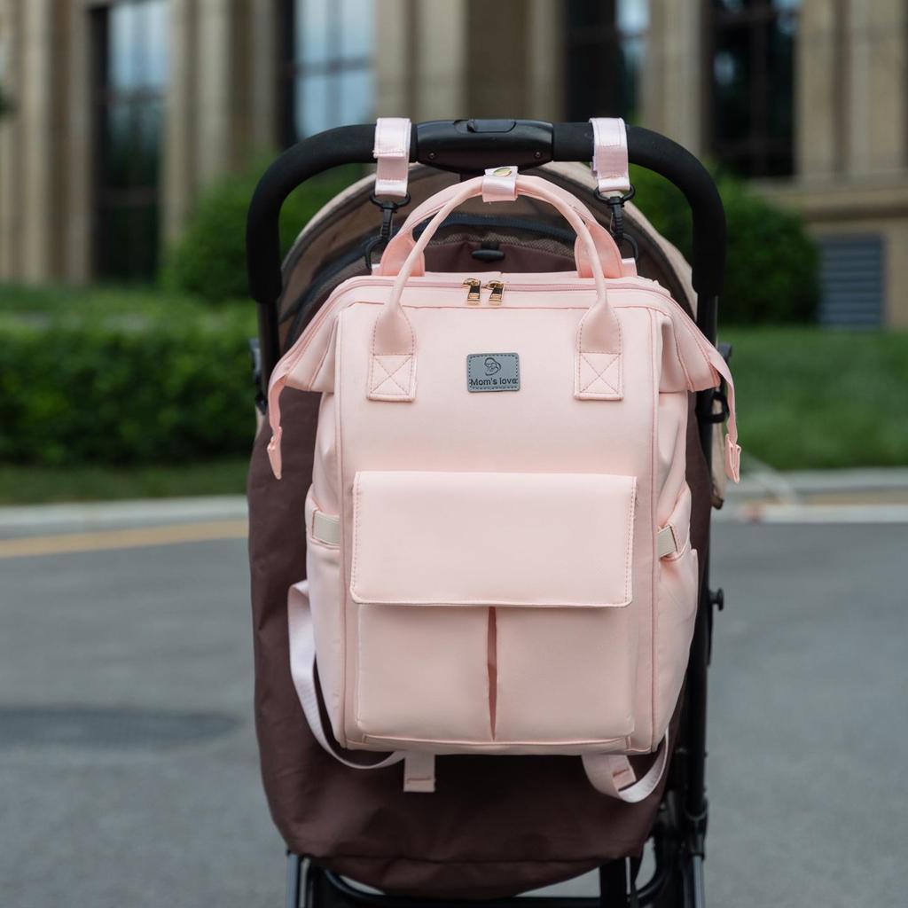 Colorful Double Shoulder Mummy Bag – Large Capacity Diaper Backpack for Mom and Baby