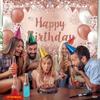 2D Rose Gold Confetti Happy Birthday Backdrop for Girls & Women Party