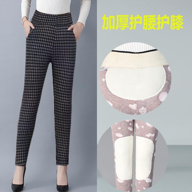 Thickened Cotton Pants Female Mother Pants Winter Outer Wear Leggings Medium and Old Women's Pants Warm Four Protection Slim Body Pants
