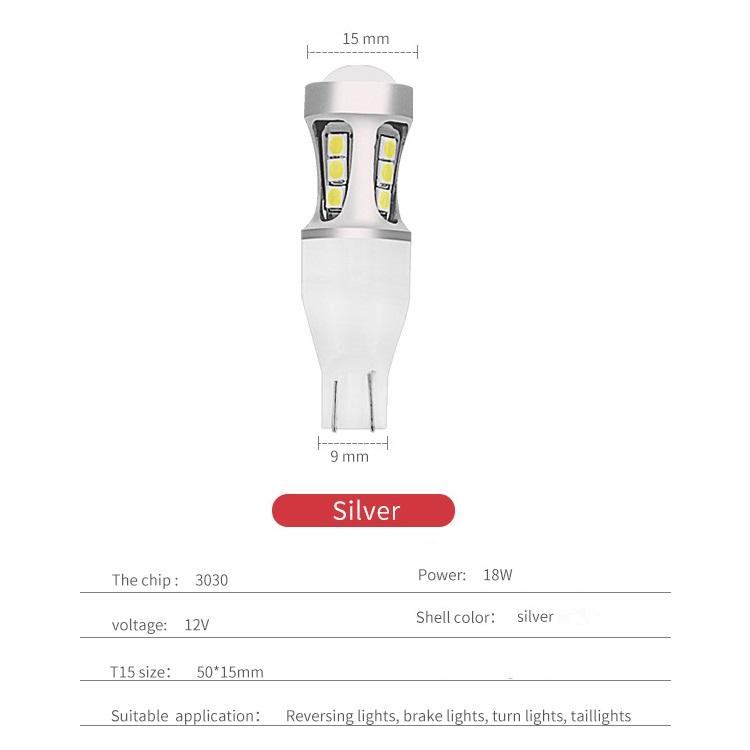 1 stk W16W LED 912 921 T15 LED-pærer 15SMD 3030 Chips 920 Lampe Bil Backup Reverse Lights Super Bright 6500K 12V Auto Lamp