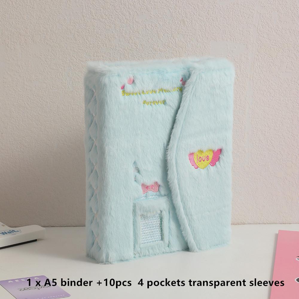 MINKYS Kawaii Fluffy Envelope Shape Plush A5 Kpop Photocard Binder Collect Book Idol Photo Card Holder Photocard Album