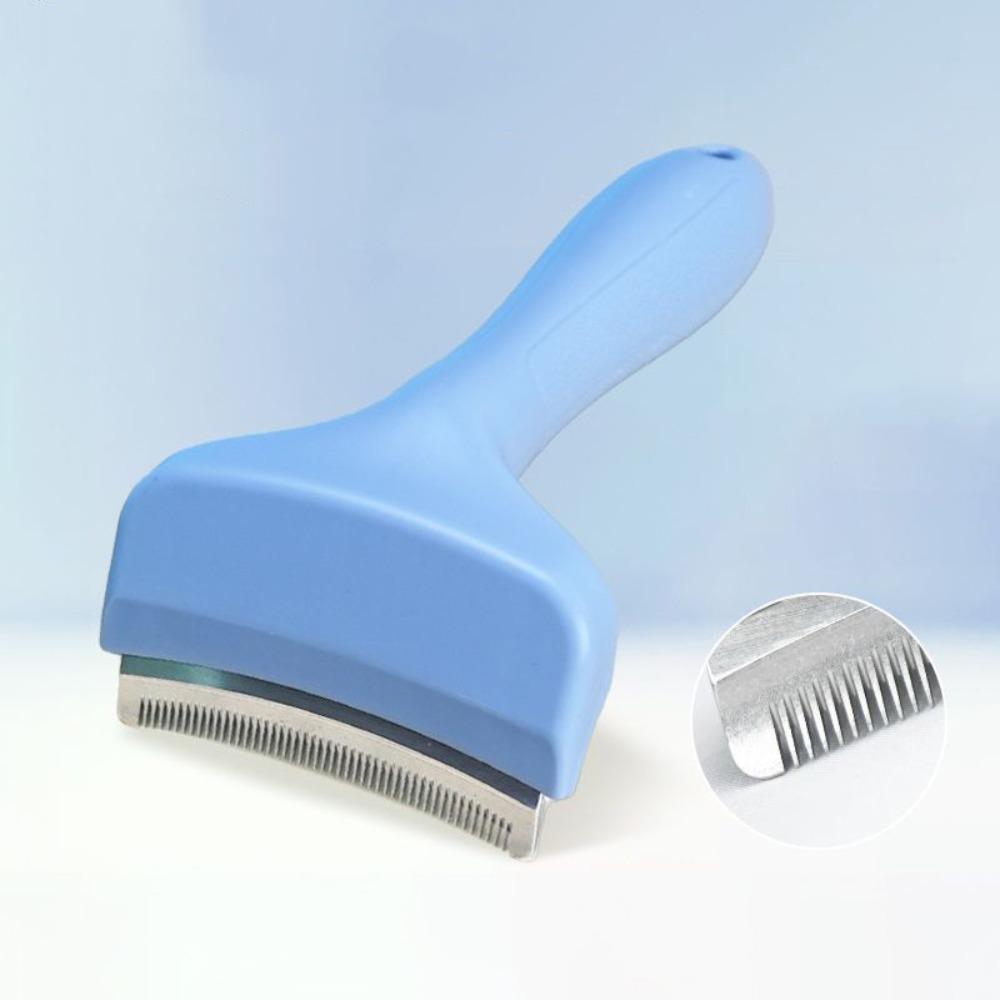 

Not Knotted Slicker Brush V-shaped Pet Hair Removal Comb Cat Deshedding Comb Shedding Season синий