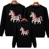 2026 Year of the Horse Red Parent-Child Sweatshirt Set: Family of Three or Four New Year Festive Top