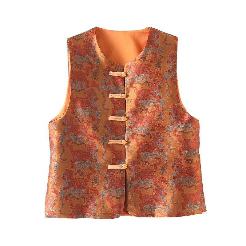Tigerstadt fünf Gifte Retro Jacquard Weste vielseitiges Temperament locker modische Weste