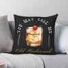 Old Fashioned Cocktail Square Pillowcase Polyester Linen Velvet Creative Zip Decorative Home Cushion Cover