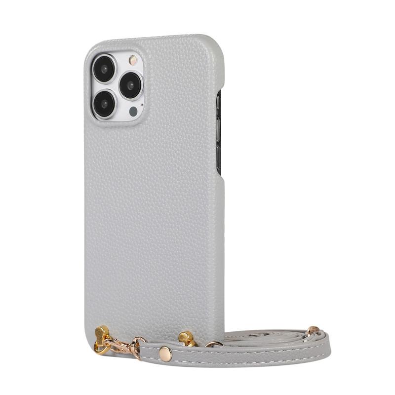 Applicable to Apple 14 mobile phone case Apple 13 lychee pattern leather case diagonal span iPhone14 mobile phone case leather Japan and South Korea