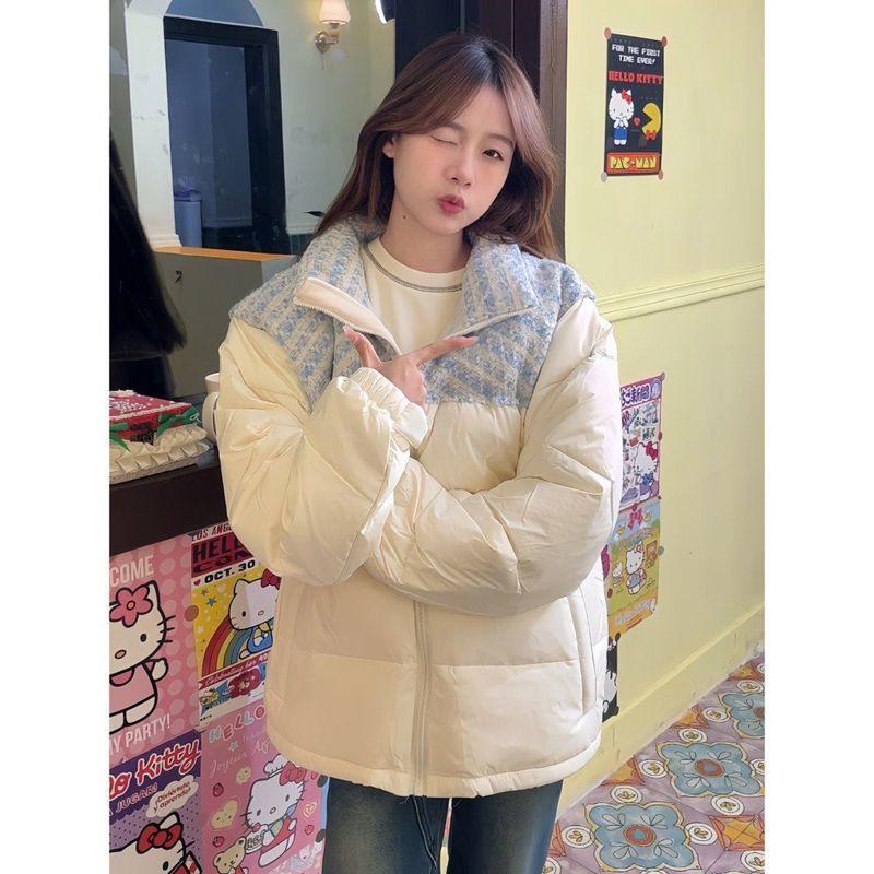 

Хлопковая куртка со стойкой воротником Зимняя Новая Корейская Утепленная Теплая Маленькая Куртка на хлопковой подкладке 2XL