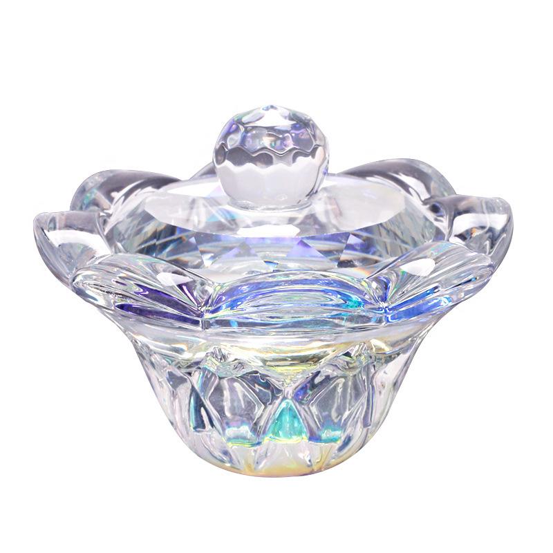 Rainbow Crystal Clear Acrylic Liquid Dish Tappen Dish Glass Cup Nail Art Tool