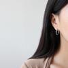 S925 Sterling Silver Simple Plain Personality Circle Waterproof Hoop Earrings
