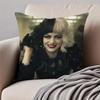 Actress EEmma Stone Cushion Cover Pillowcase Antidustmite Invisible Zipper Short Plush Sofa Cushion