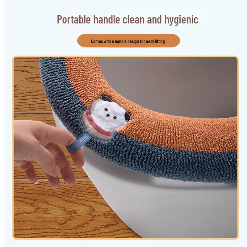 New Arrival: Plush Thickened Toilet Seat Cushion for Autumn/Winter Comfort