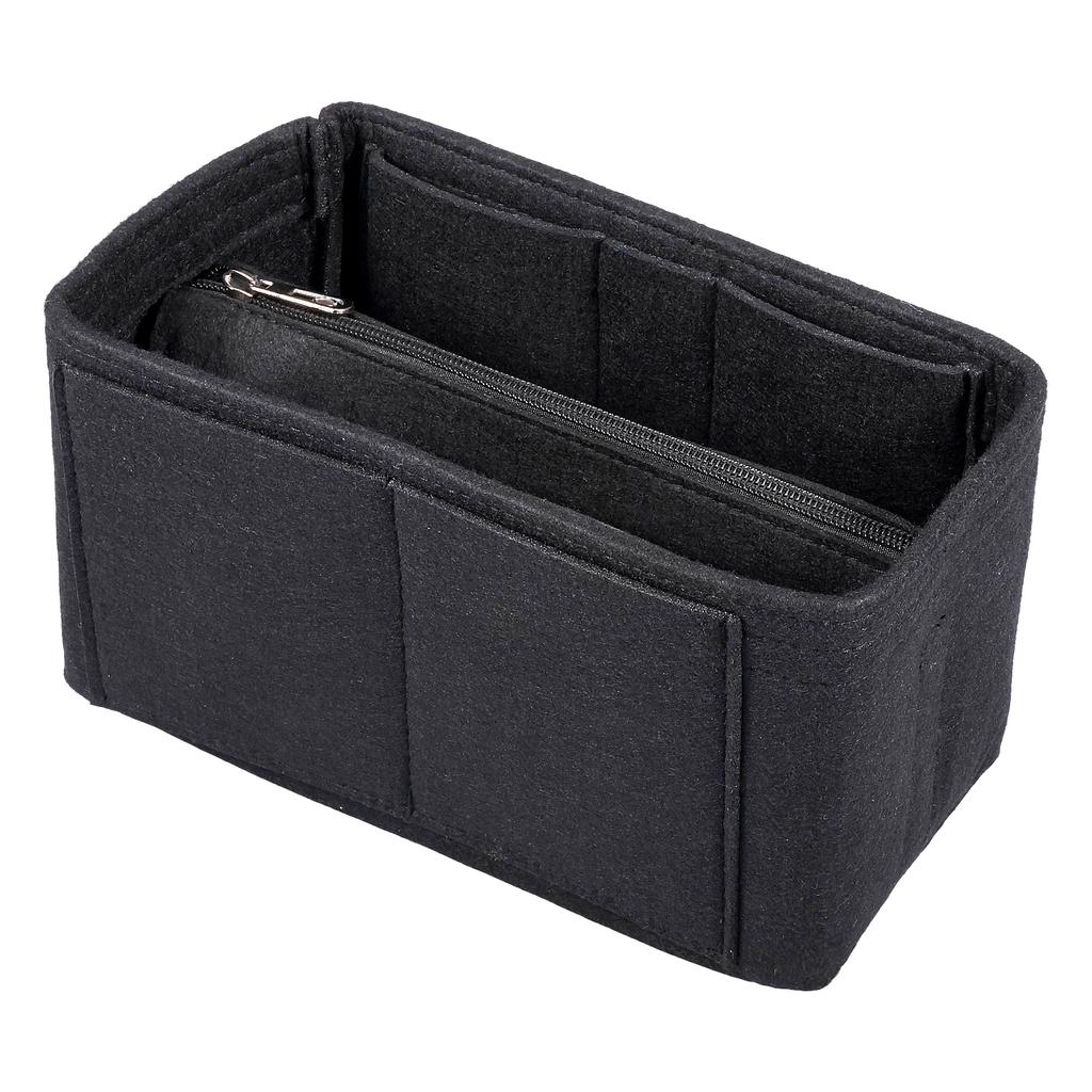 2 in 1 Filz-Einsatztasche Geldbörsen-Organizer Einsatzfutter Reise Tragbare Make-up-Tasche Stütz-Aufbewahrungstasche für die meisten Handtaschen Tragetaschen NEU