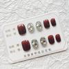 Cherry Diamond Wearable Manicure: Autumn Winter Removable Bling False Nail Patches (A546)