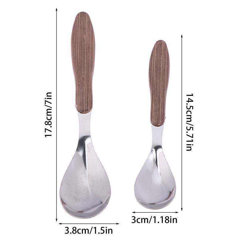 1 szt. Sztućce ze stali nierdzewnej z imitacją drewnianej rączki, zachodnia zastawa stołowa, łyżka do deseru i zupy, zastawa stołowa do baru i restauracji zachodniej