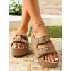 Women’s Platform Slip-On Birkenstyle Peep-Toe Beach Sandals
