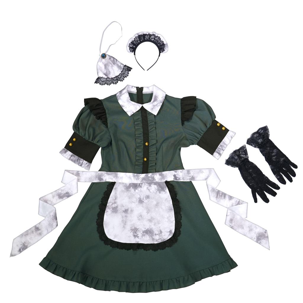 Clearstone Neo Zombie Halloween Horror House Maid Cosplay Costume, Gray, Women's