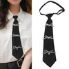 Youthful Bowknot Embellished Campus Tie Aesthetic School Girls Uniform Pre Tied Necktie Adjustable Tie Shirt Accessory