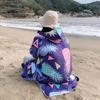 Poncho da surf per adulti con cappuccio in pile double-face - Asciugamano da spiaggia e per cambi ad asciugatura rapida.