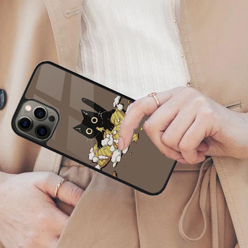 Black Cat Cartoon Cute Black Magnetic Phone Case For APPLE iPhone 17 Air 16 14 13 12 Pro Max 15 Plus Wireless MagSafe Cover