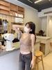 6060 Lace V-Neck Ice Silk Backless Tank Top with Integrated Cup Lingerie