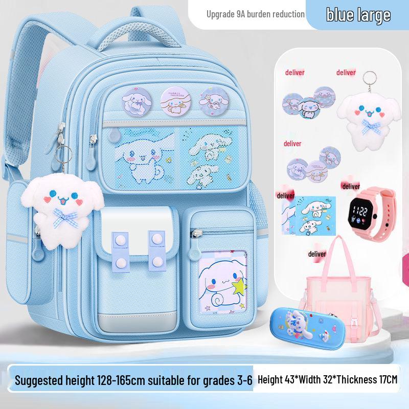 Large Capacity Cute Melody Schoolbag for Primary Students, Girls & Boys, Grades 1-6