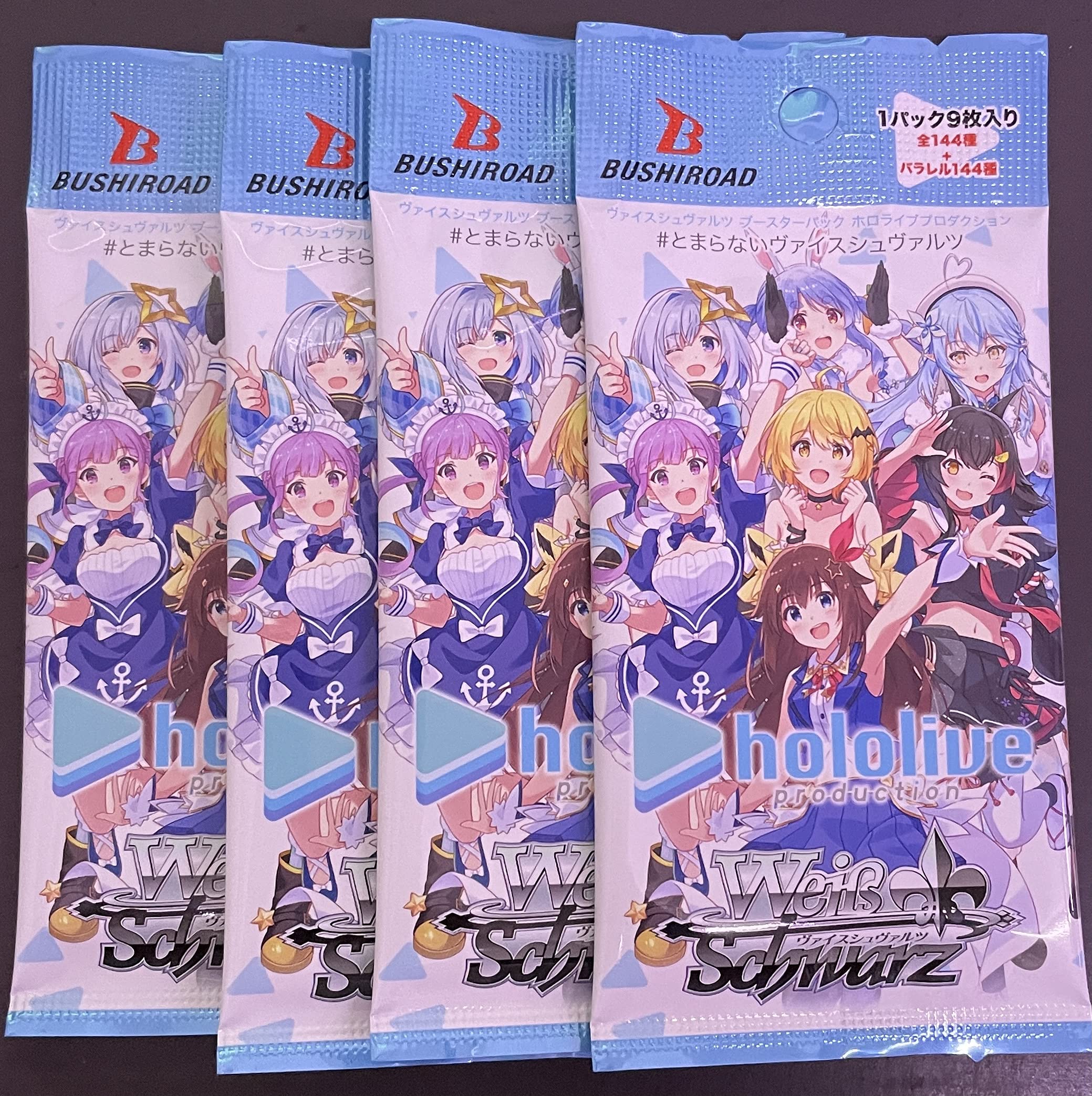 Weiss Schwarz Бустерный набор Hololive Production Набор из 4 одиночных пакетов