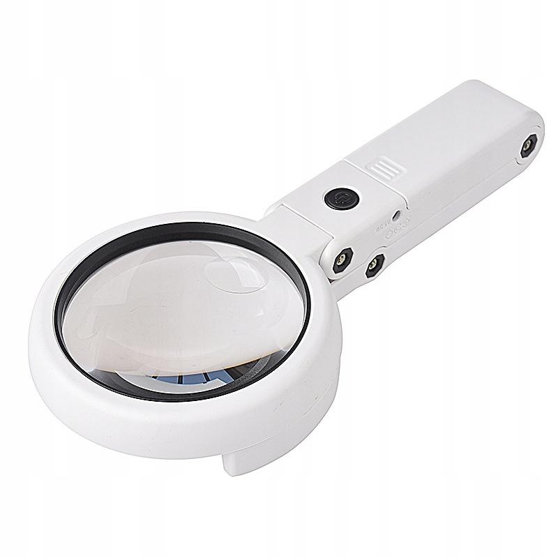 Lupe 8x LED Ständer USB-betrieben/Batterien 11x Lampe