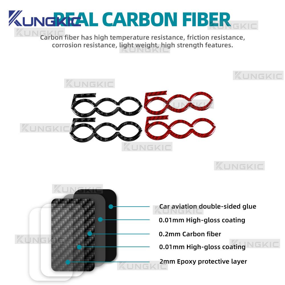 For Abarth 595 695 595C 695C 2012-2024 /For Fiat 500 500C 2008-2024 Real Soft Carbon Fiber Sticker Car Door Decor Interior Trim