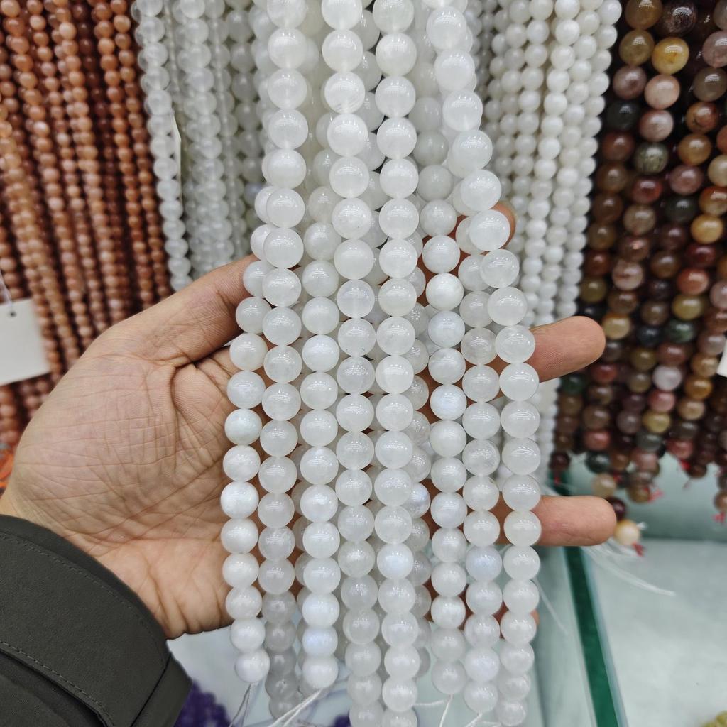 5A Grade Natural Blue Moonstone Round Beads for DIY Jewelry & Accessories