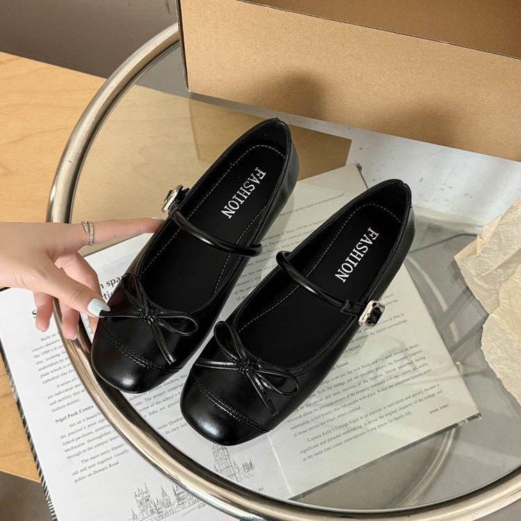 Silver Light Mouth Ballet Flat-soled Single Shoes for Women's 2025 New Summer Skirt French Round Head Mary Jane Shoes