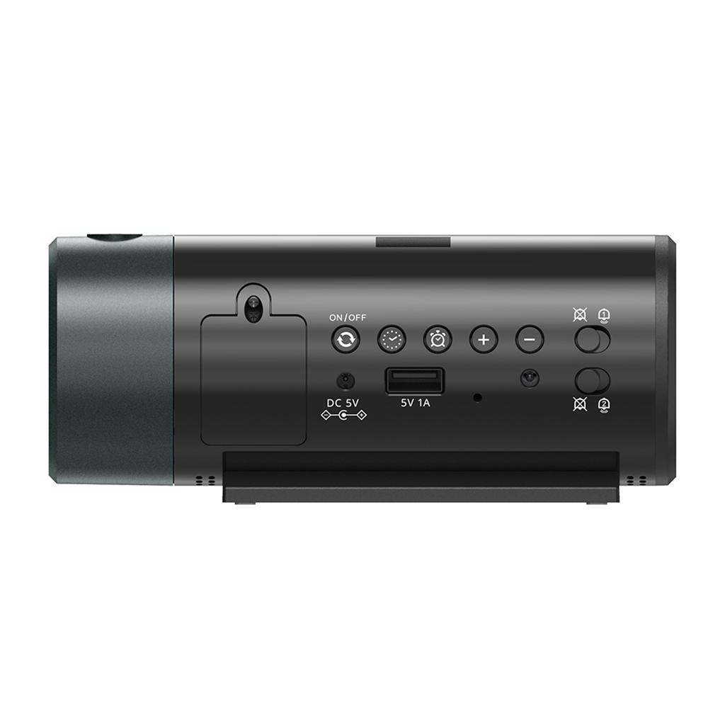 Projection Alarm Clock, Digital Clock with 180 degrees  Rotatable Projector, 4 Level Brightness Dimmer, Clear LED