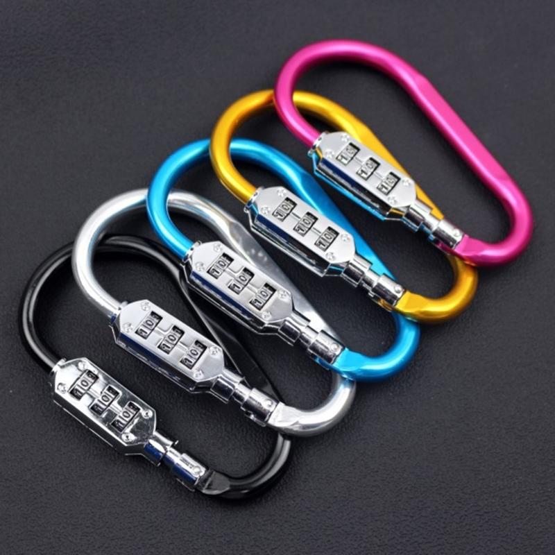 Padlocks for Luggage Aluminum Alloy Locks 3 Dial Digit Resettable Lock Carabiner