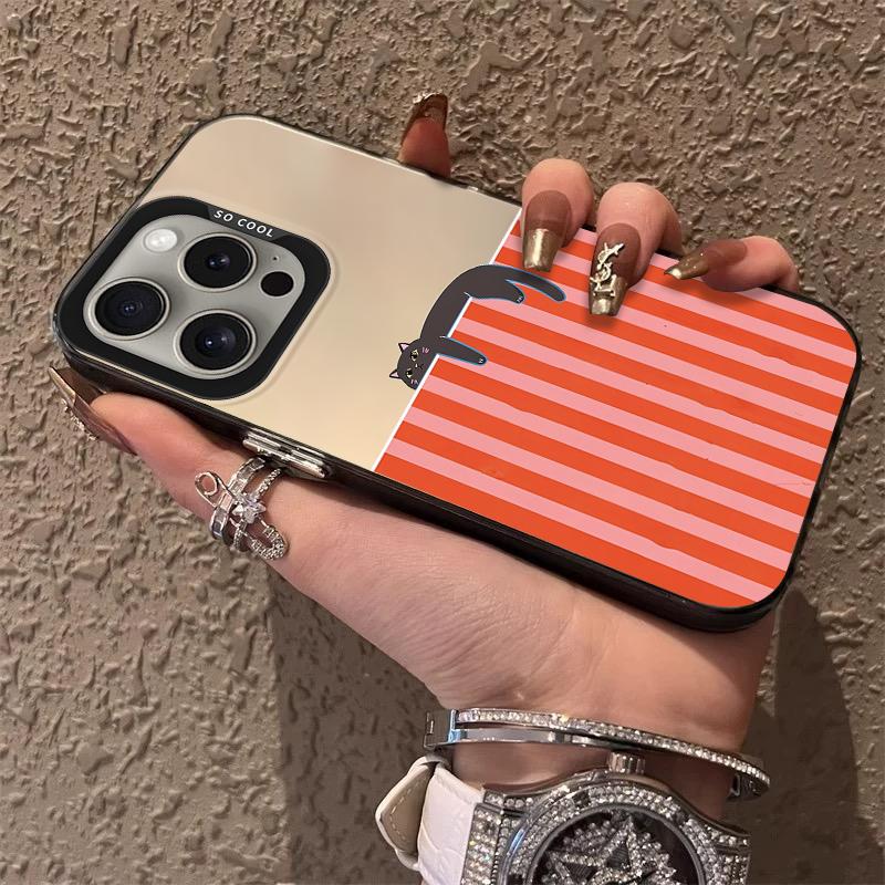 Cute Lazy Lying Gray Cat Hard Frosted Case for iPhone 17 Air 16 E 15 14 Plus 13 12 Mini 11 Pro Max Acrylic Sheet Silicone Cover