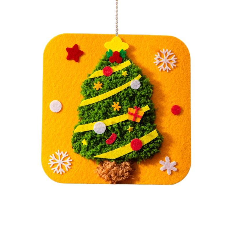 Christmas DIY Embroidery Sewing Kit Holiday Knitting Craft Set with Colorful Non Woven Fabric and Safe Needles for Handmade Gift