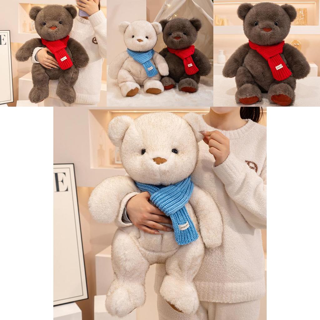 Teddy Bear Plush Toy With Scarf For Kid Girls Gift Birthday Novelty Animal Doll