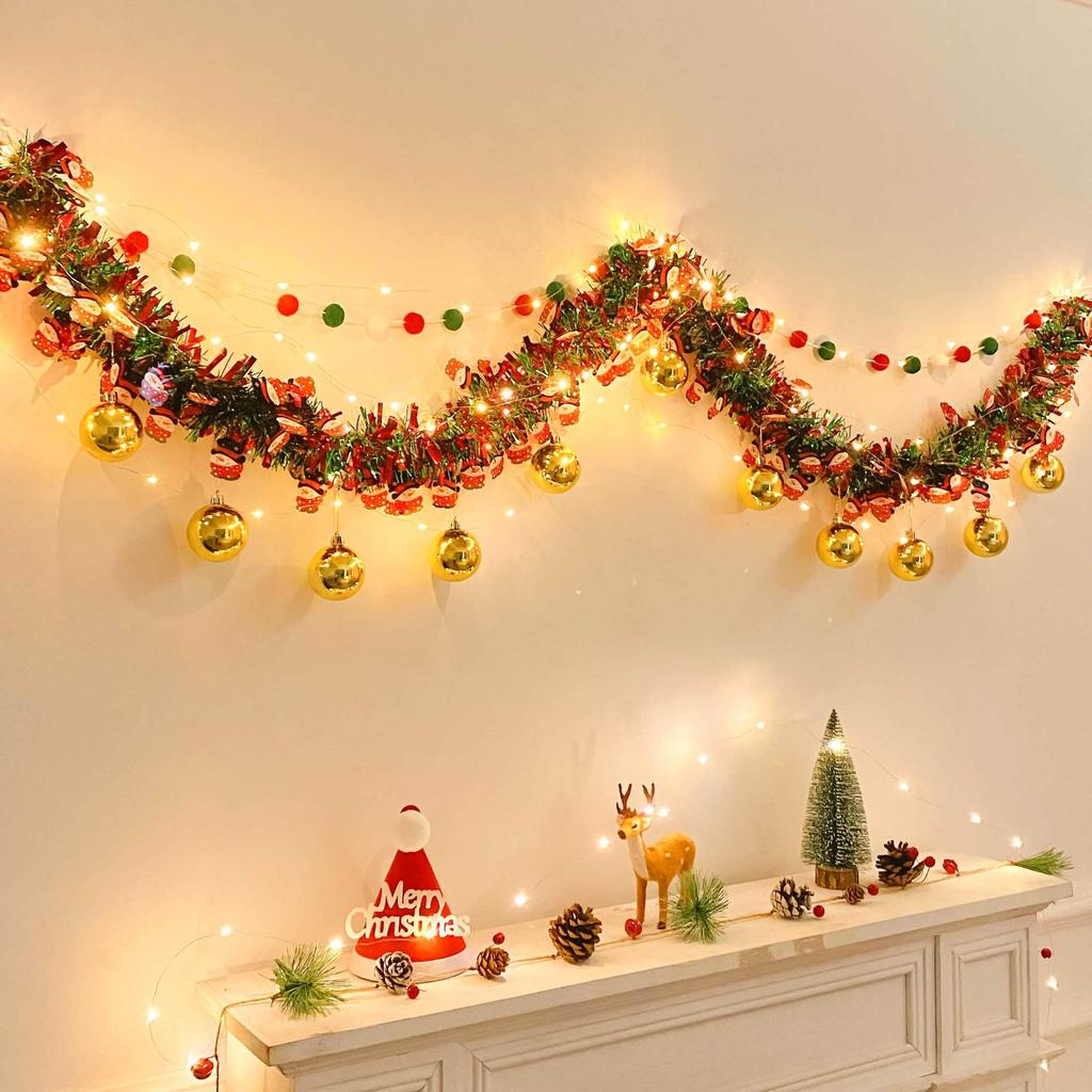 Christmas Tinsel Garland for Tree Ornaments and Wall Decor