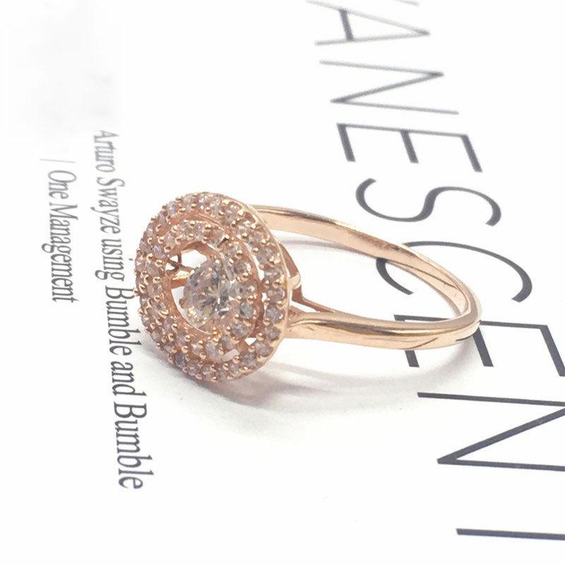 Purple Gold Smart Zircon Ring Rose Gold Plated Simple Fashion Color Gold Ring