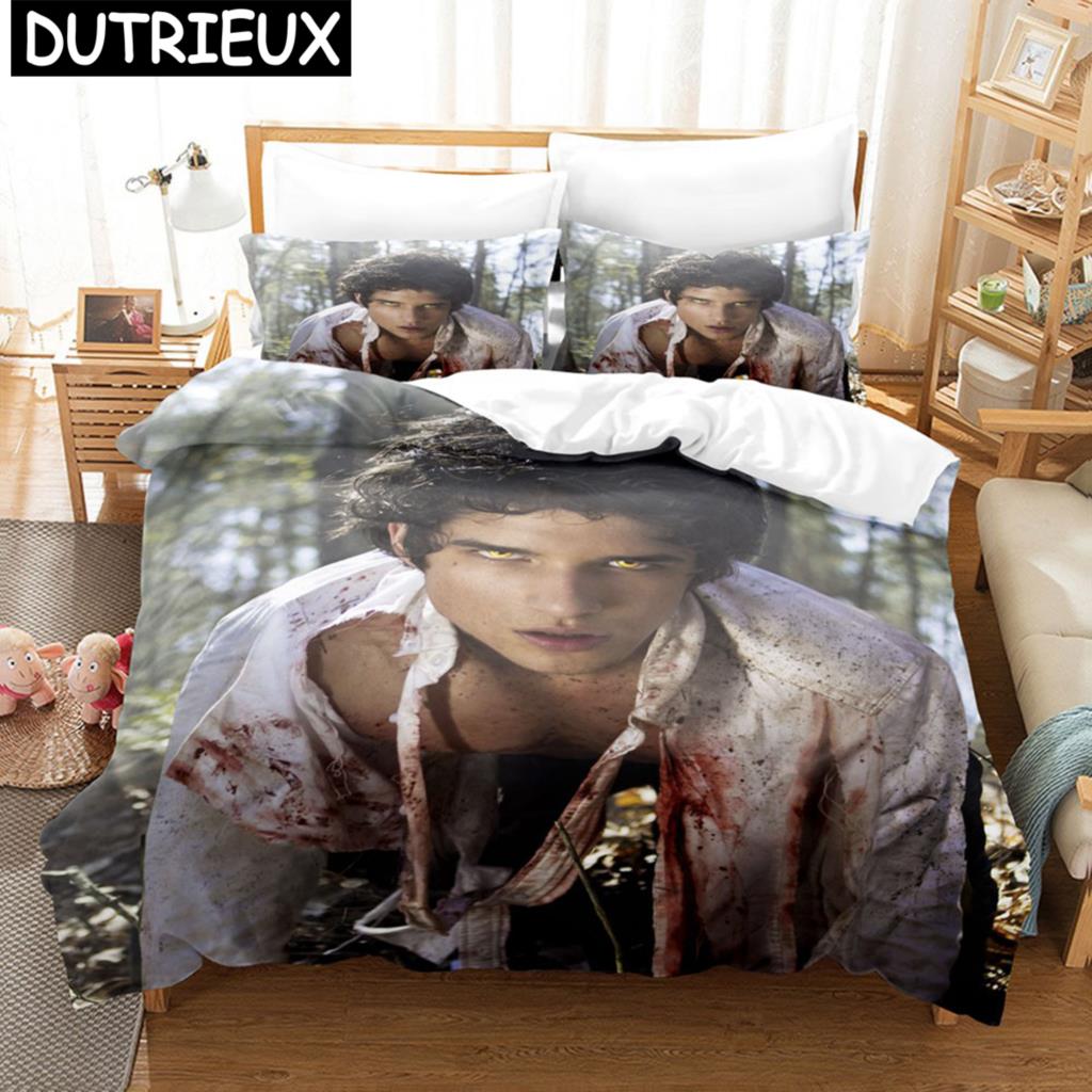 Teen Wolf Bettwäscheset Amerikanische TV-Serie Bettbezug Mode Geschenk für Teenager Männer 3-teilig Twin Single Queen King Size Bettbezugset