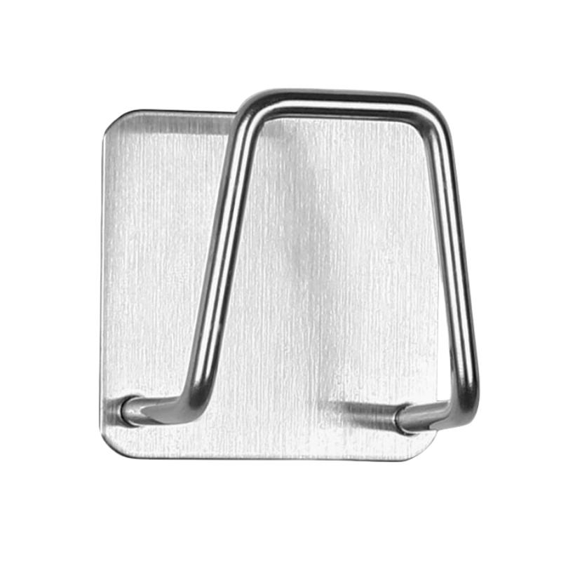 Kitchen Sink Sponge Holder Rustproof Stainless Steel Self Adhesive No Drill Wall Mounted Drain Rack Storage Organizer Hook Acc