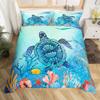 3D Octopus Sea Turtle Duvet Cover Retro Sailboat Crab Reptile Bedding Set Marine Mediterranean Style Jellyfish Comforter Cover