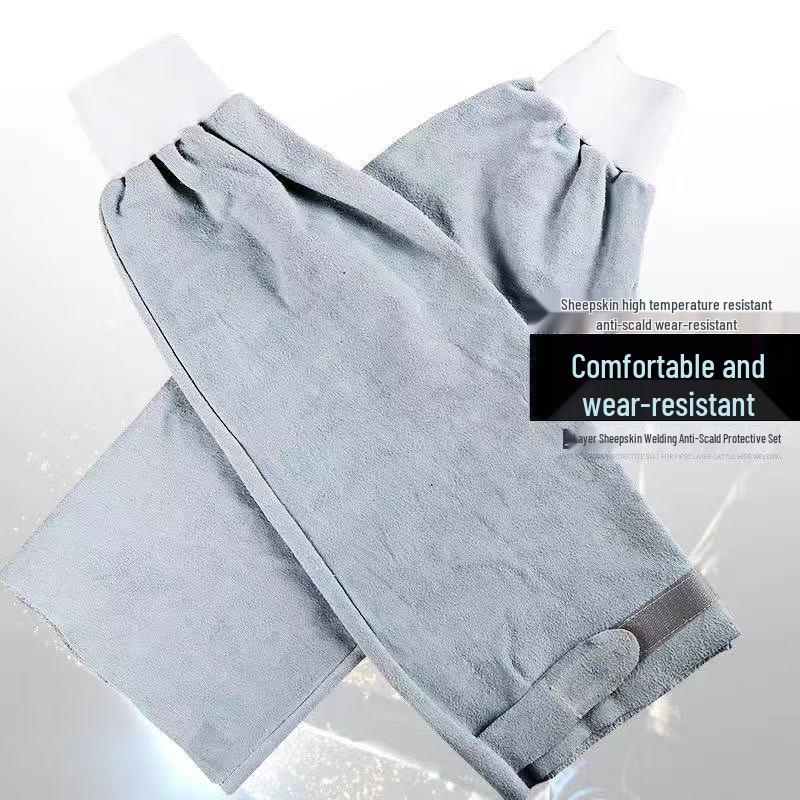 Fireproof Sheepskin Welding Sleeves: High-Temp Resistant, Anti-Scald, Heat Insulated, Wear-Resistant Arm Protectors.