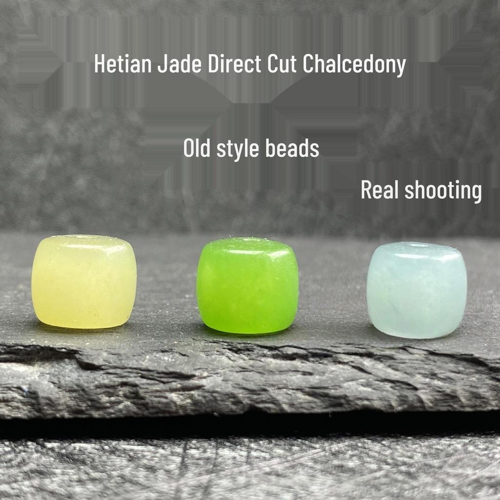 Jade Spinach Green Old-Style Barrel Beads for Bracelets & Necklaces DIY Jewelry Accessories