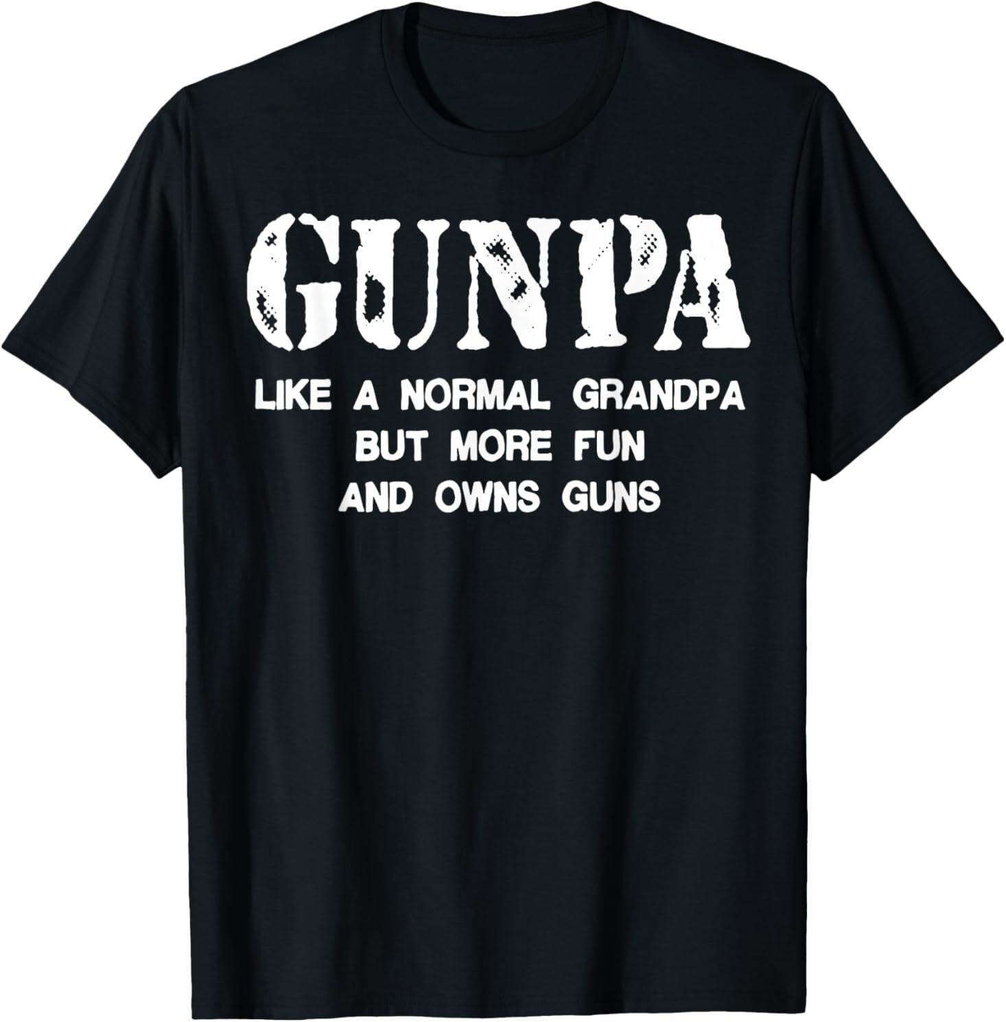 Футболка  Gunpa Как Обычный Дедушка, Но Веселее И Владеет Оружием  Мужская Женская Футболка Топ 4XL