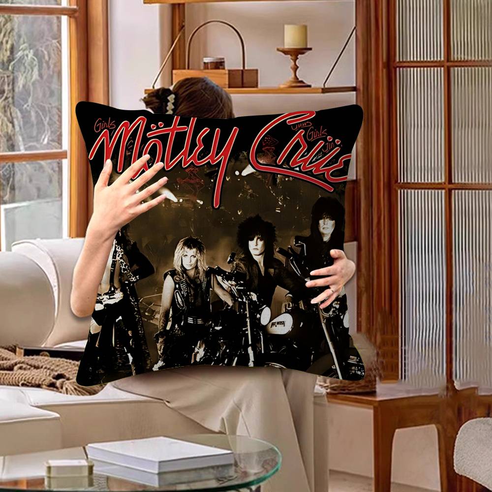 Classic Band M-Motley C-Crue Office Cushion Pillowcase Car Cushion Cover45X45CM Lumbar Pillowcase Sofa Pillowcover
